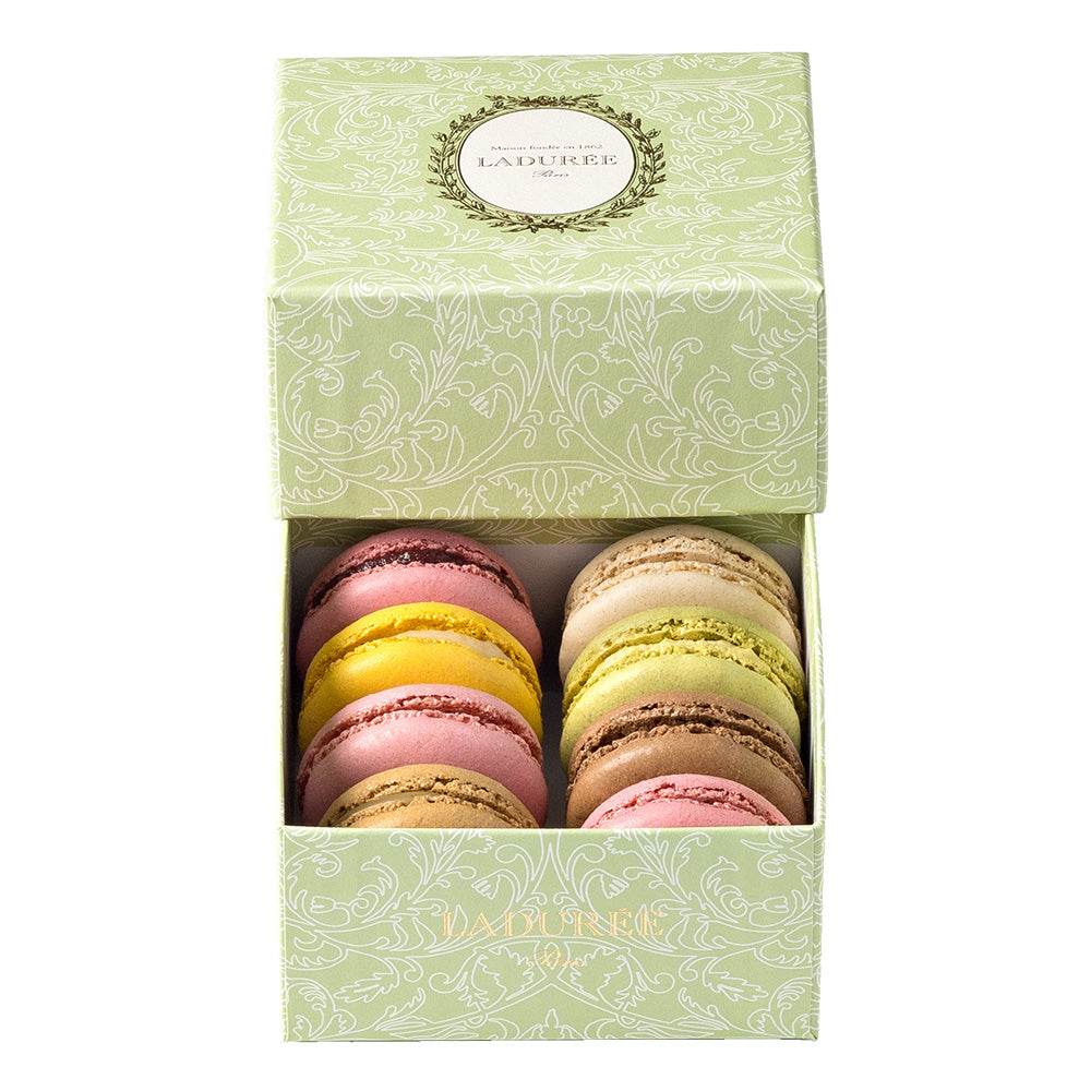 ARABESQUE (IVORY/GREEN) GIFT BOX OF MACARONS